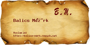 Balics Márk névjegykártya